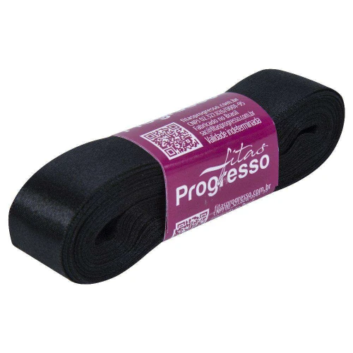 Fita de cetim simples 10mt x 22mm preto 219 Progresso