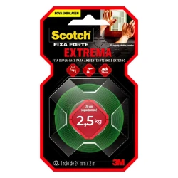 Fita dupla face 12mm x 2mt transparente fixa forte extrema blister 3M