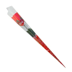 Flor botão de rosa embalada decorada 35cm Aliança