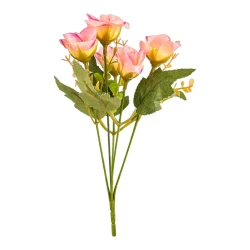 Flor buquê botão rosas com 05 galhos