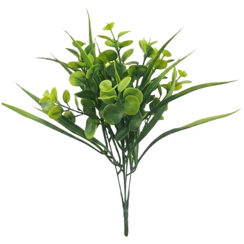 Flor buque capim verde 6 galhos