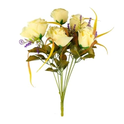 Flor buquê rosas abertas com 09 galhos 50cm Kramer e Bastos