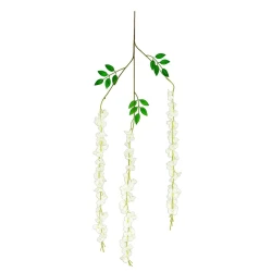 Flor pendente visteria com 03 galhos 105cm sortidas