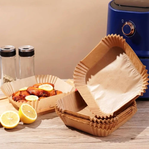 Forma de papel air fryer 20cm 50 unidades quadrada descartavel