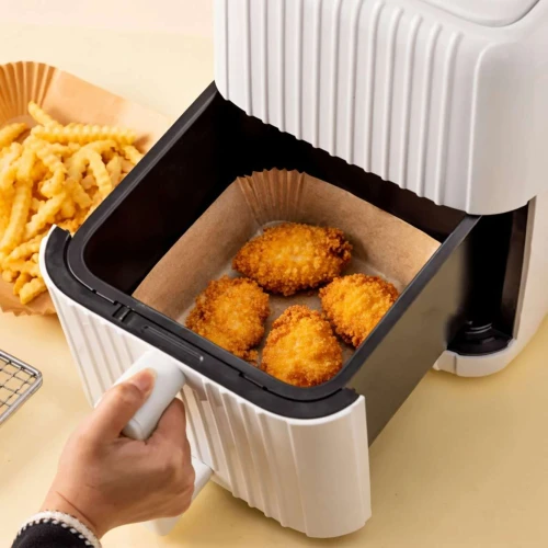 Forma de papel air fryer 20cm 50 unidades quadrada descartavel