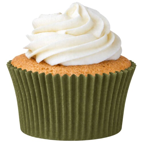 Forma mini cupcake número 2 verde oliva 45 unidades Forma mini cupcake número 2 verde oliva 45 unidades