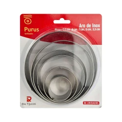 Forma molde redonda inox com 06 unidades Rio Tijucas