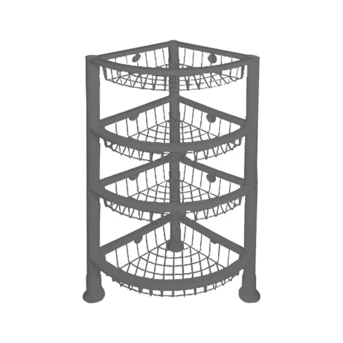 Fruteira organizadora multiuso 4 andares triangular chumbo