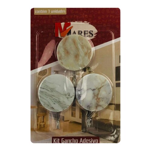 Gancho de parede adesivo 3 peças