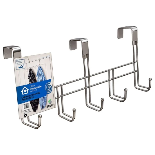 Gancho para porta metal com 05 ganchos 41cm