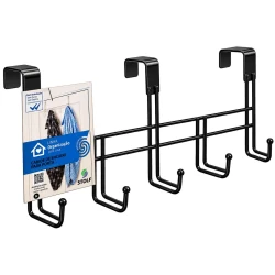 Gancho para porta metal preto com 05 ganchos 41cm