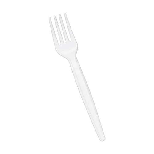 Garfo plástico grande com 50 unidades branco Prafesta
