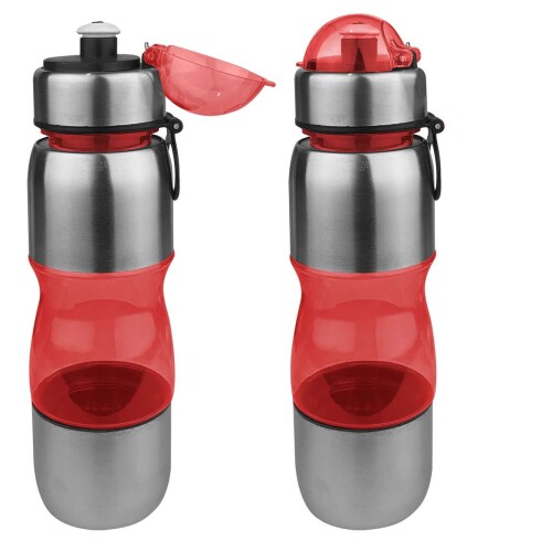 Garrafa para água plástica com alumínio 650ml sortidas