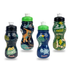 Garrafa plástica infantil 250ml sleeve Dinos Plasduran