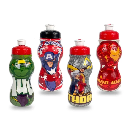 Garrafa plástica infantil 250ml sleeve marvel plasduran