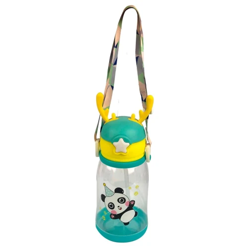 Garrafa plástica infantil com canudo sortidas Novo Século