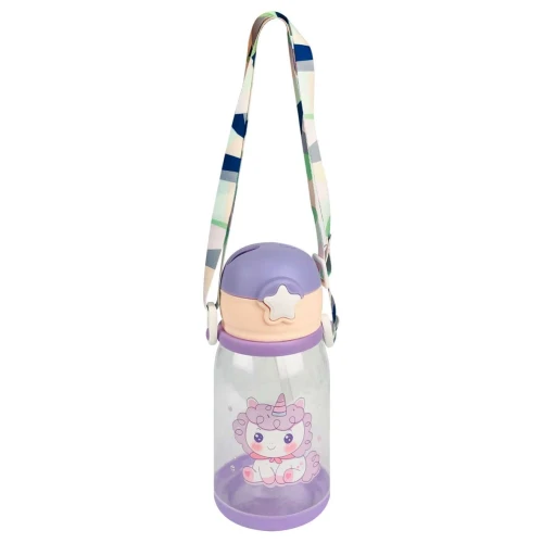 Garrafa plástica infantil com canudo sortidas Novo Século