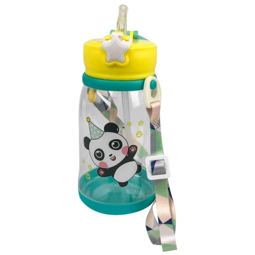 Garrafa plástica infantil com canudo sortidas Novo Século