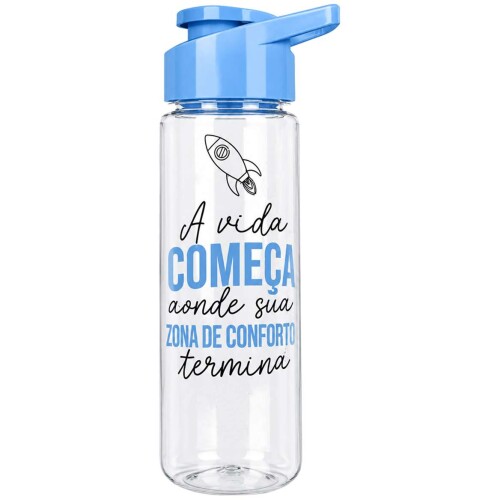 Garrafa plástica squeeze 700ml frases sortidas