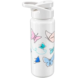 Garrafa plástica squeeze 750ml borboletas branco