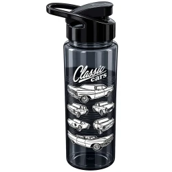 Garrafa plástica squeeze 750ml classic cars fumê (v)