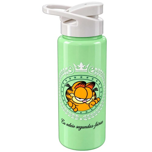 Garrafa plástica squeeze 750ml garfield verde