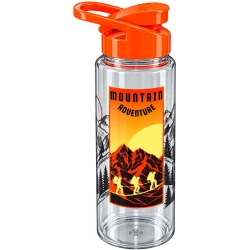 Garrafa plástica squeeze 750ml montanha laranja(v)