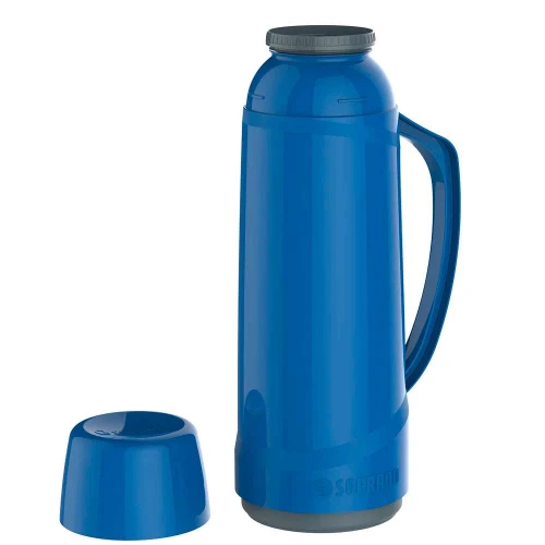 Garrafa térmica 01 litro azul Soprano