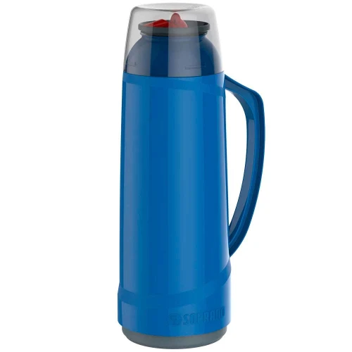 Garrafa térmica 01 litro chimarrita com bico cor azul Soprano