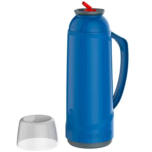Garrafa térmica 01 litro chimarrita com bico cor azul Soprano