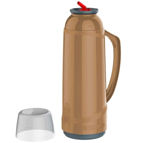 Garrafa térmica 01 litro chimarrita com bico cor mocca Soprano