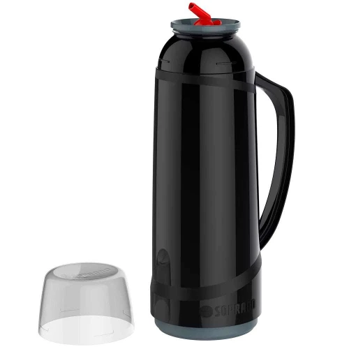 Garrafa térmica 01 litro chimarrita com bico cor preta Soprano