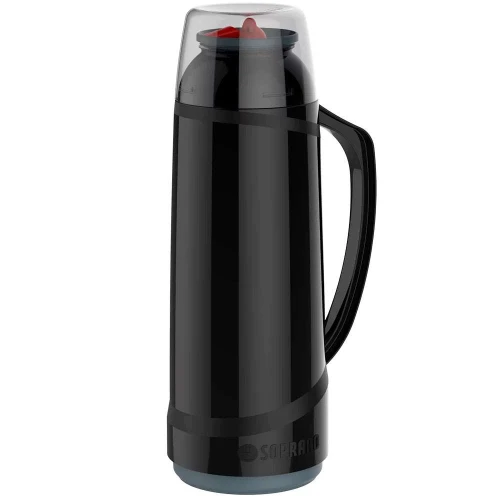 Garrafa térmica 01 litro chimarrita com bico cor preta Soprano