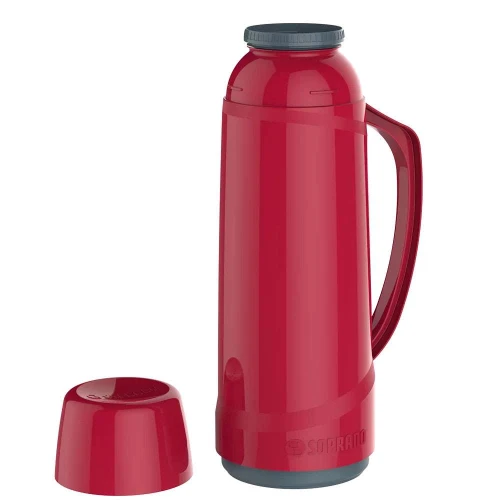 Garrafa térmica 01 litro vermelha Soprano