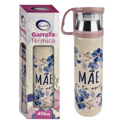 Garrafa térmica 470ml decorada Mãe sortida