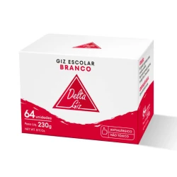 Giz branco escolar com 64 unidades Delta