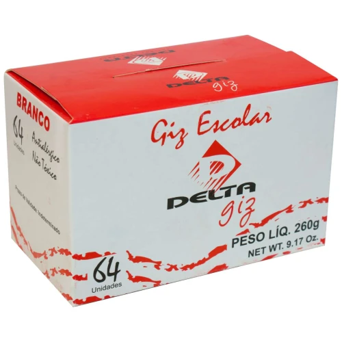 Giz branco escolar com 64 unidades Delta Giz branco escolar com 64 unidades Delta