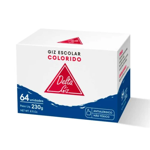 Giz colorido escolar com 64 unidades Delta Giz colorido escolar com 64 unidades Delta