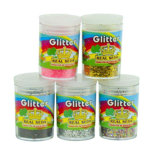 Glitter cores sortidas com 12 unidades Real Seda