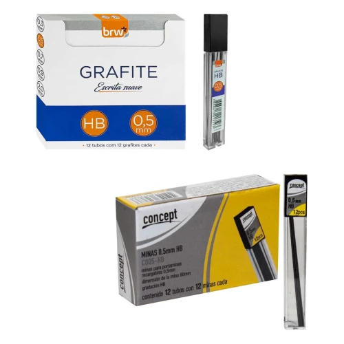 Grafite caixa 0.5 12 tubos com 12 unidades