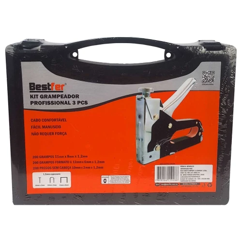 Grampeador pistola profissional com maleta Bestfer