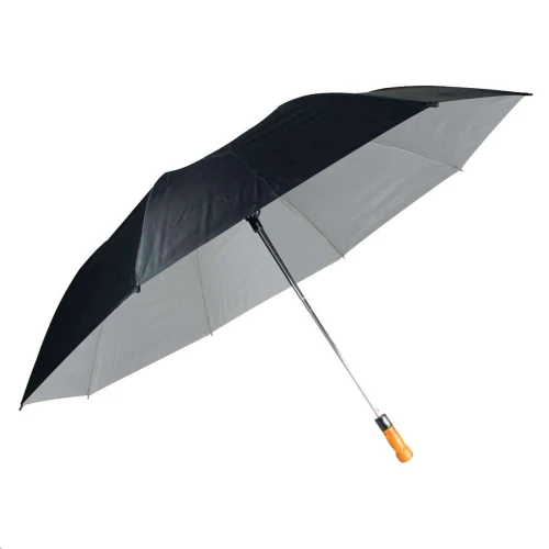Guarda chuva grande dobrável automático preto com prata