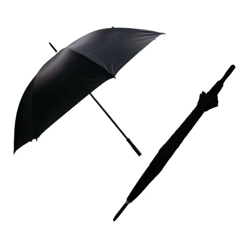 Guarda chuva grande simples cabo curvo preto