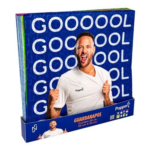 Guardanapo 33x33cm neymar jr 20 unidades