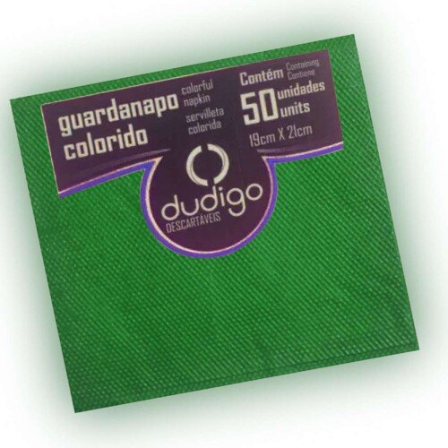 Guardanapo verde escuro 19cm x 21cm com 50 unidades Dudigo
