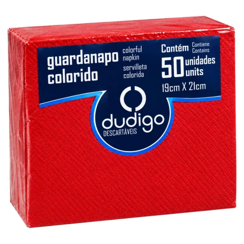 Guardanapo vermelho 19cm x 21cm com 50 unidades Dudigo Guardanapo vermelho 19cm x 21cm com 50 unidades Dudigo