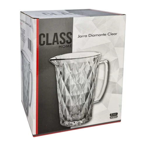Jarra de vidro 01 litro Diamante Clear Class Home