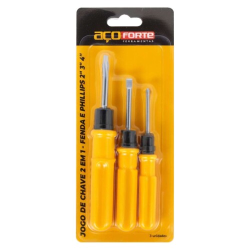 Jogo chaves de fenda Phillips com 3 unidades
