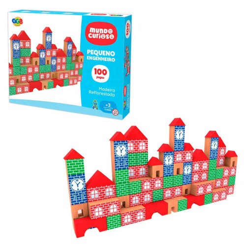 Jogo de montar pequeno engenheiro com 100 peças GGBplast
