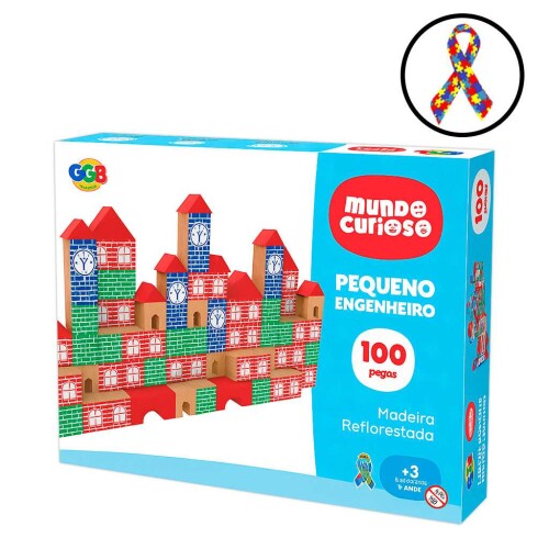 Jogo de montar pequeno engenheiro com 100 peças GGBplast